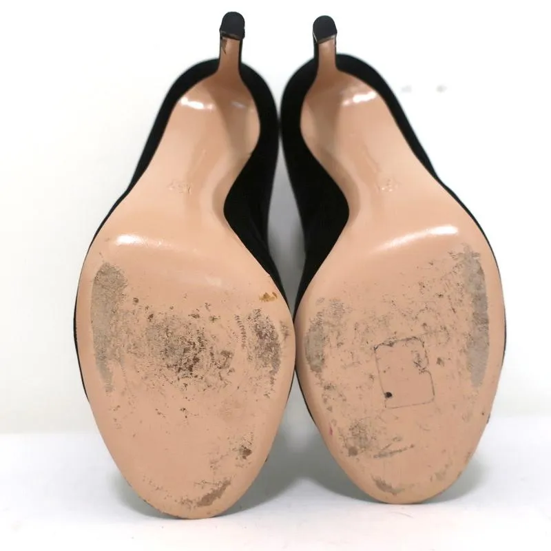 Bottes à lacets Gianvito Rossi à bout ouvert en velours noir Marie Taille 40.5