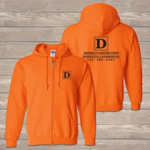 Gildan Vêtements Personnalisés Sweat à Capuche Zip Complet - Spécial Travailleur du Bâtiment