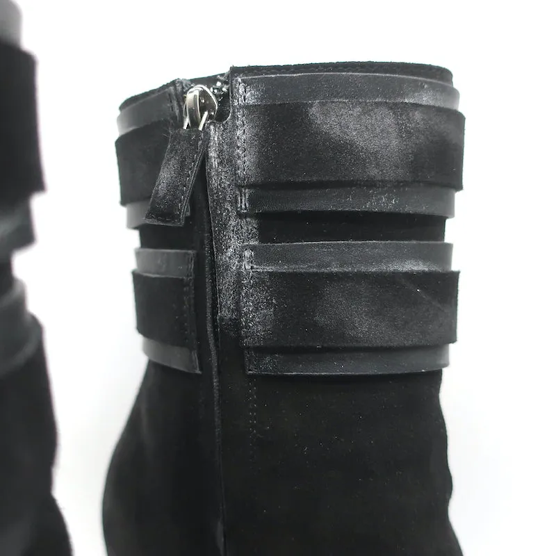 Bottes à cheville à semelle compensée Givenchy en daim noir taille 39