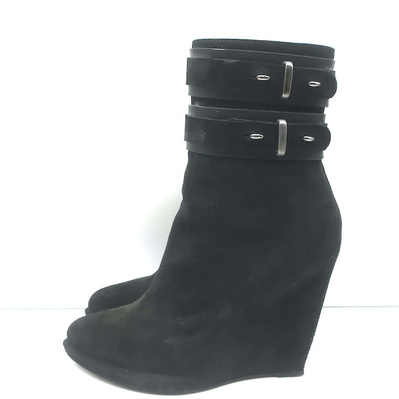 Bottes à cheville à semelle compensée Givenchy en daim noir taille 39