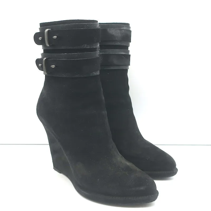 Bottes à cheville à semelle compensée Givenchy en daim noir taille 39