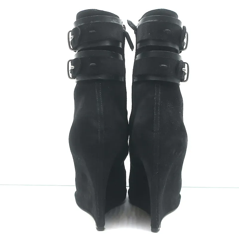 Bottes à cheville à semelle compensée Givenchy en daim noir taille 39