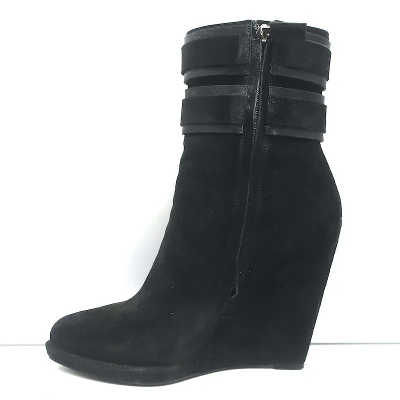 Bottes à cheville à semelle compensée Givenchy en daim noir taille 39