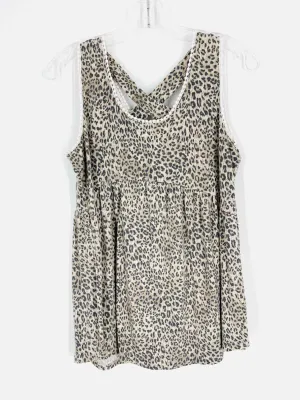 Hailey & Co Taille L Hauts Imprimé Animal Taupe/Noir - Sans Manches