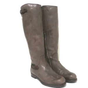 Bottes d'équitation montantes Henry Beguelin en cuir brun vieilli taille 38