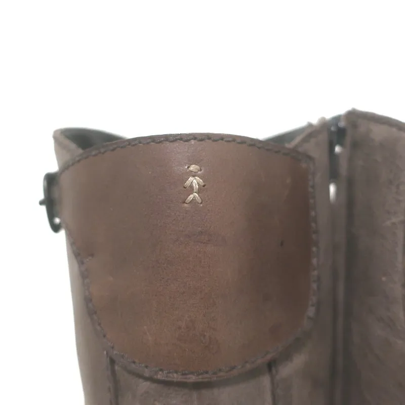 Bottes d'équitation montantes Henry Beguelin en cuir brun vieilli taille 38