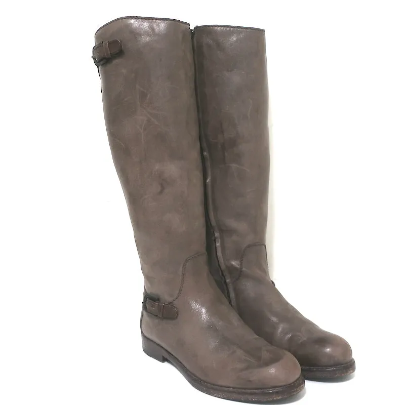 Bottes d'équitation montantes Henry Beguelin en cuir brun vieilli taille 38