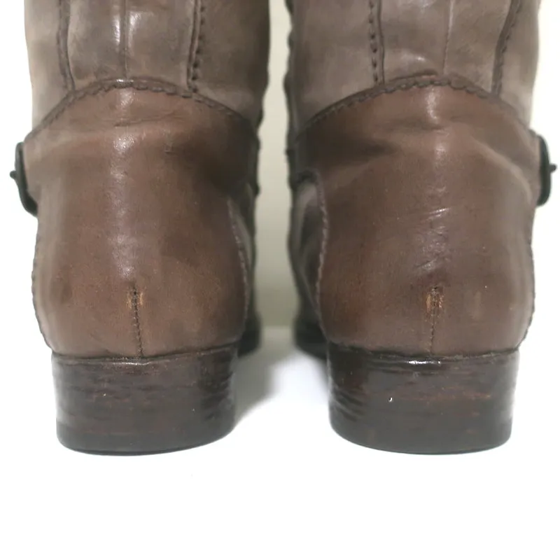 Bottes d'équitation montantes Henry Beguelin en cuir brun vieilli taille 38