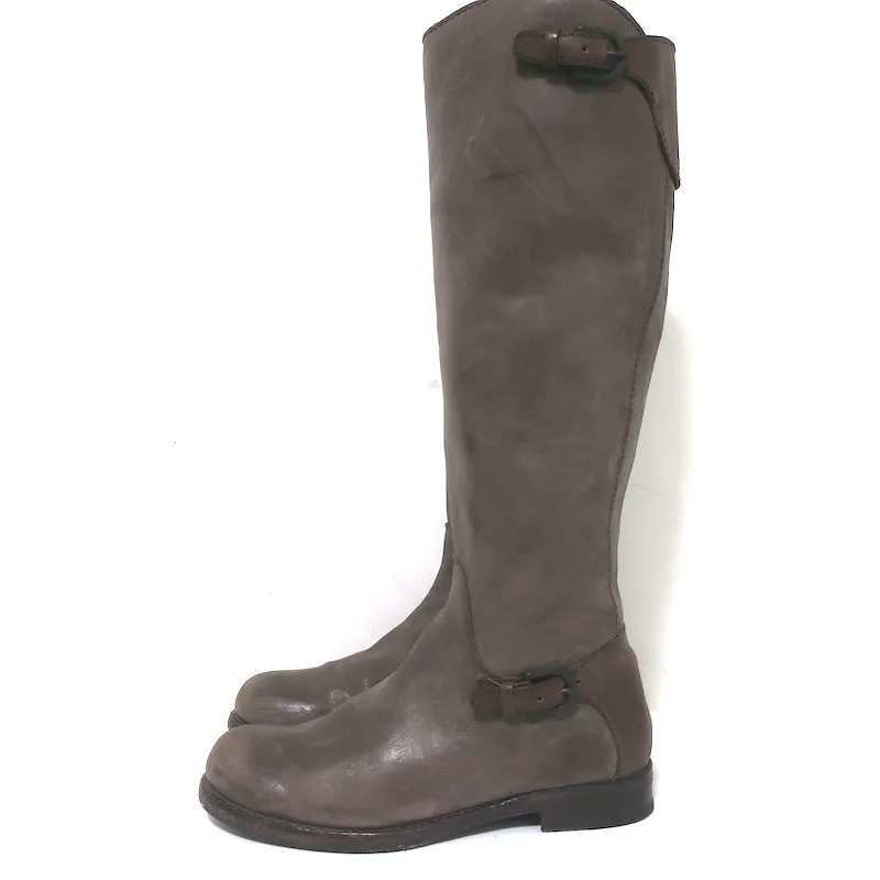 Bottes d'équitation montantes Henry Beguelin en cuir brun vieilli taille 38
