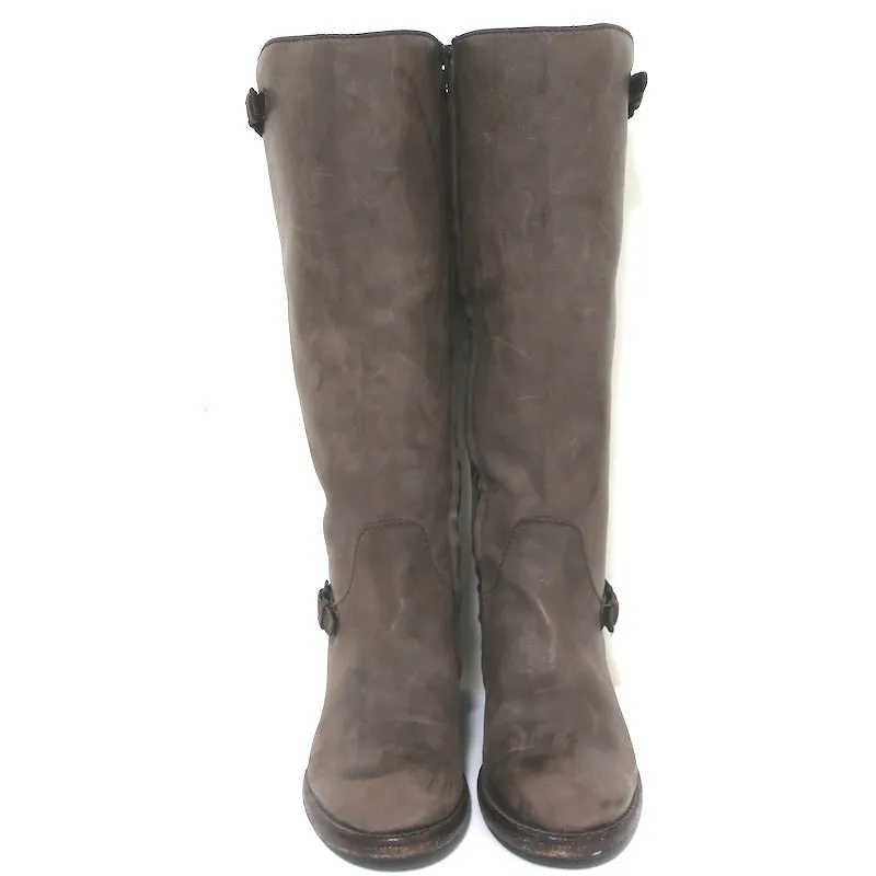 Bottes d'équitation montantes Henry Beguelin en cuir brun vieilli taille 38