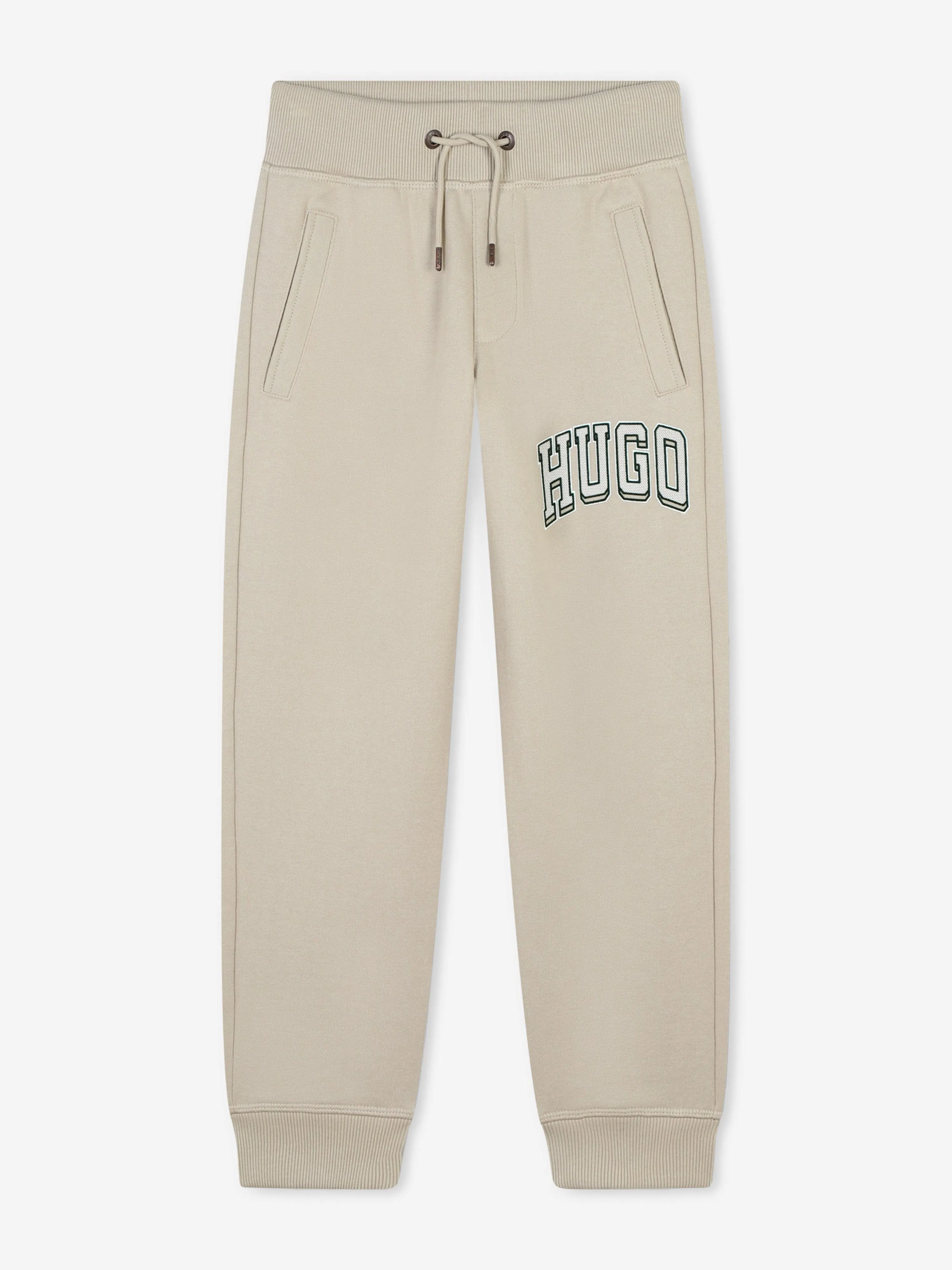 Jogging Hugo Boys à logo imprimé en beige