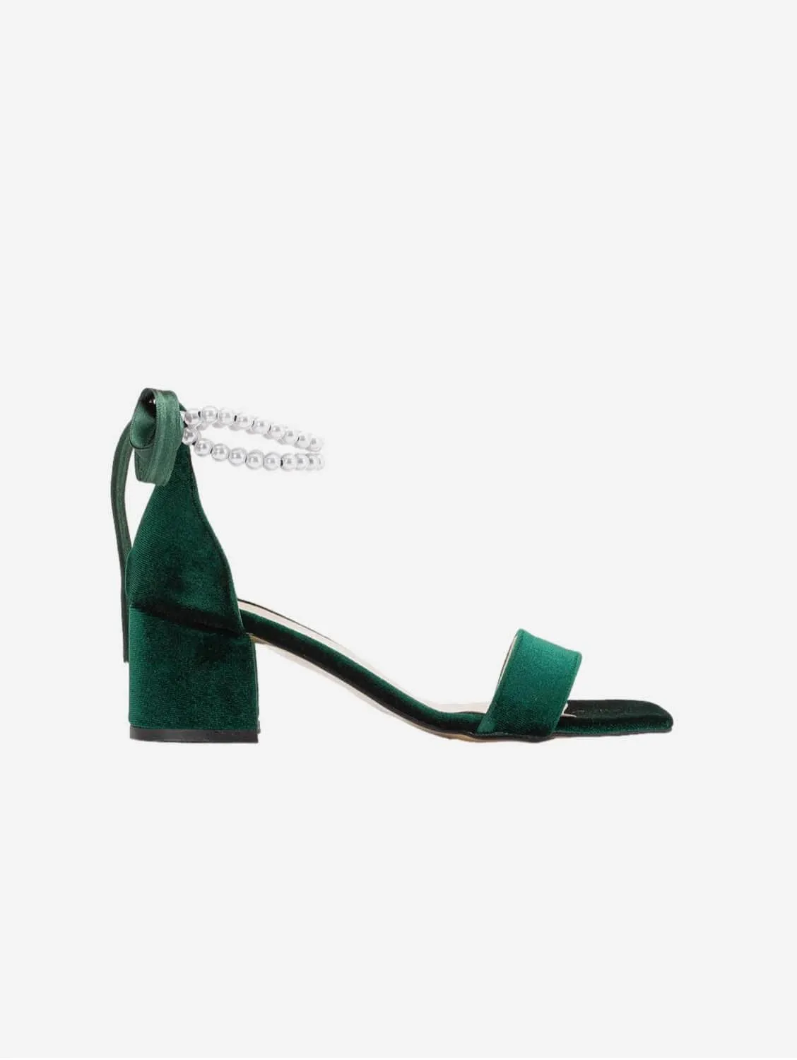Sandales à talons Illy Vegan Velvet & Pearl | Vert