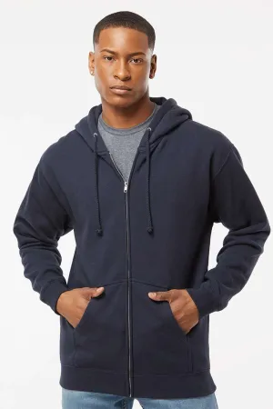 Veste à capuche indépendante pour hommes avec fermeture éclair complète et poches - Bleu marine