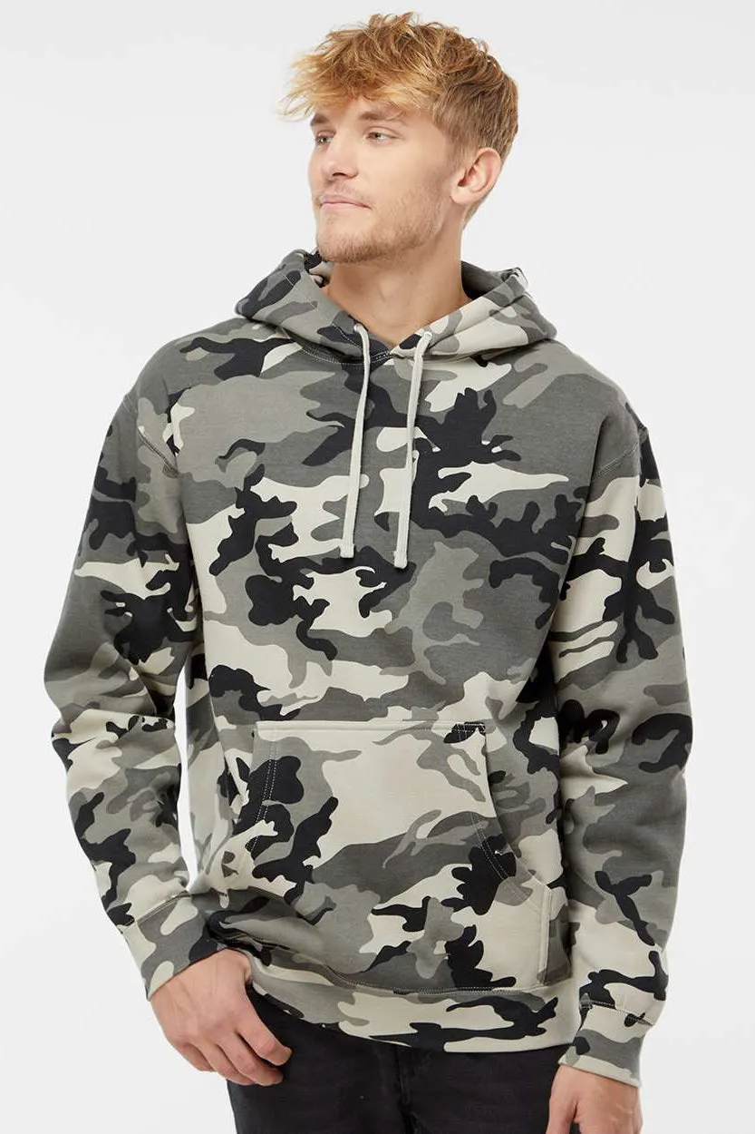 Veste à capuche indépendante pour hommes avec poche kangourou - Camouflage neige