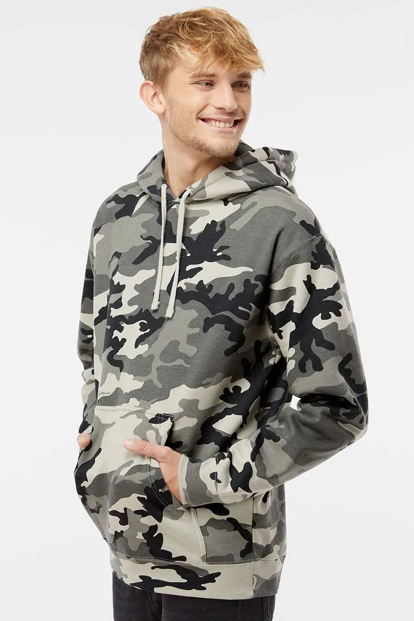 Veste à capuche indépendante pour hommes avec poche kangourou - Camouflage neige