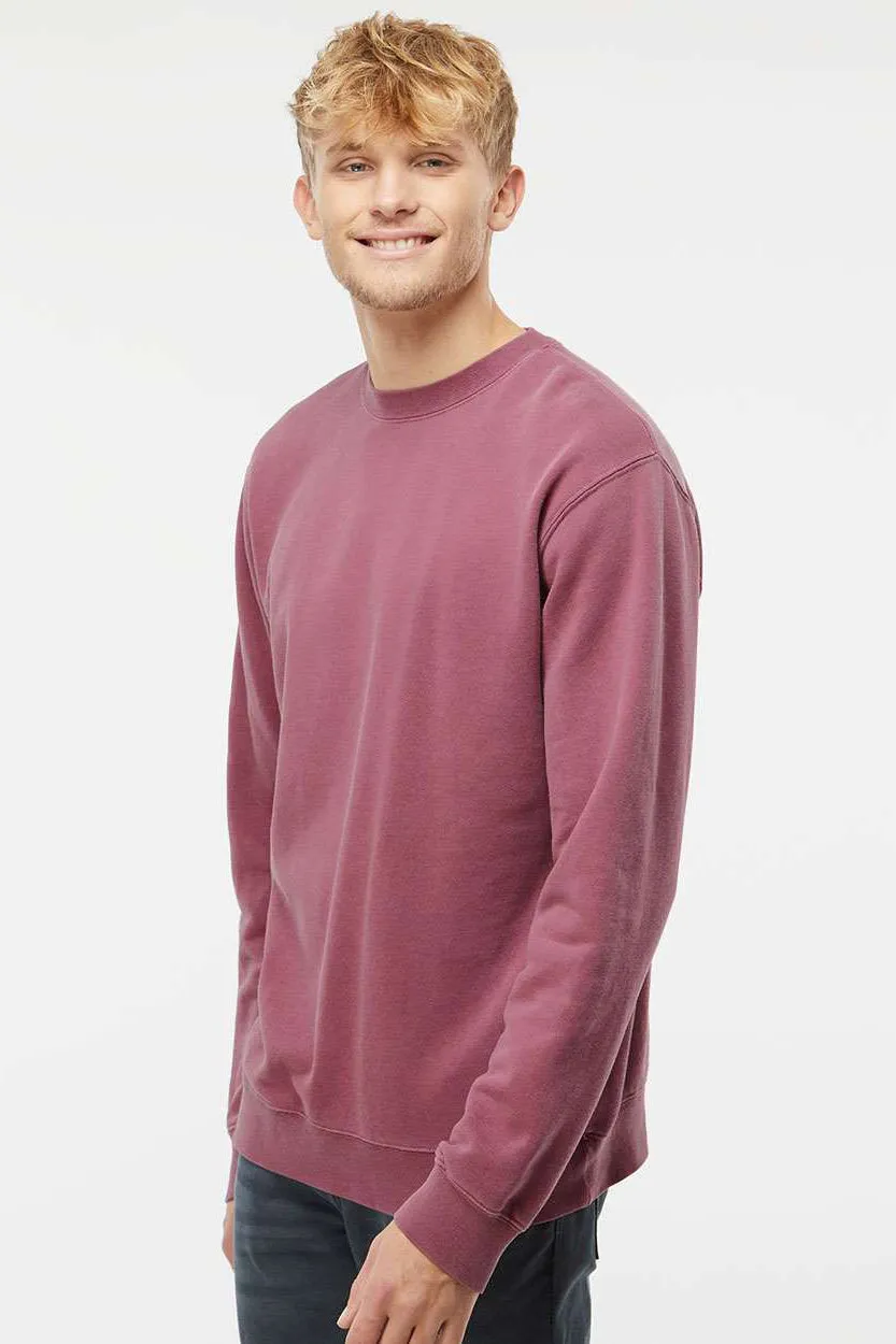 Independent Trading Company Sweat-shirt à col rond teint avec pigment pour homme - Marron