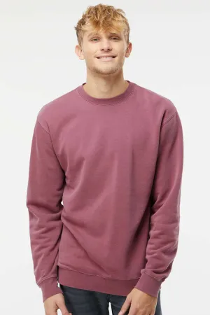 Independent Trading Company Sweat-shirt à col rond teint avec pigment pour homme - Marron