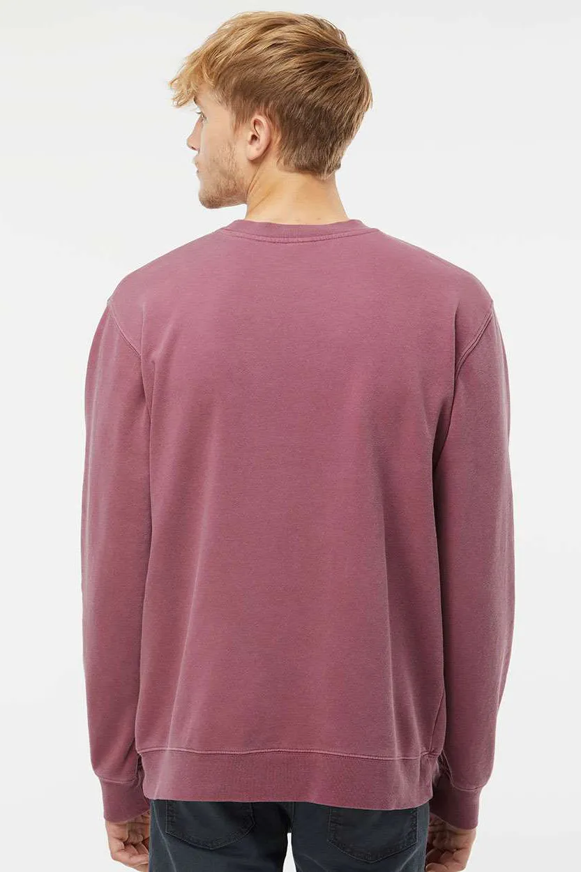 Independent Trading Company Sweat-shirt à col rond teint avec pigment pour homme - Marron