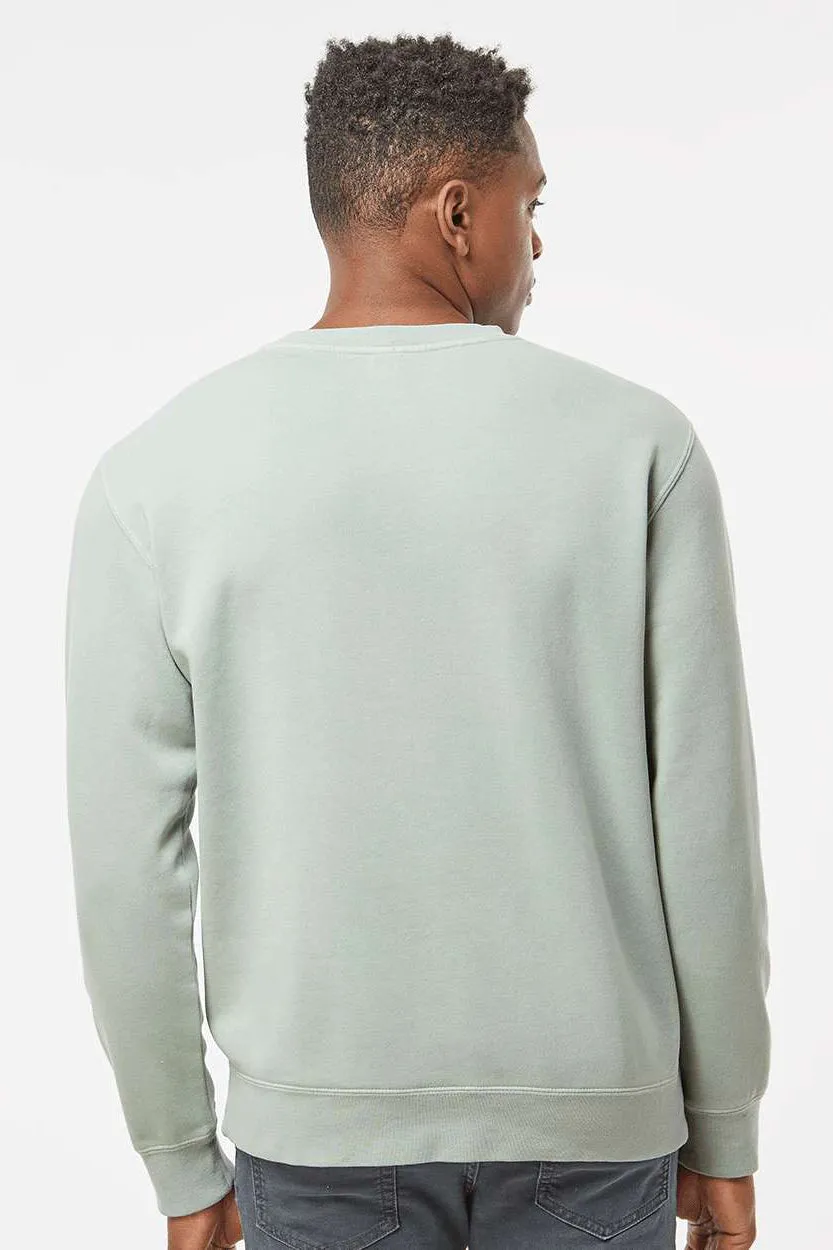 Independent Trading Company Sweat-shirt à col rond teinté aux pigments pour hommes - Vert sauge