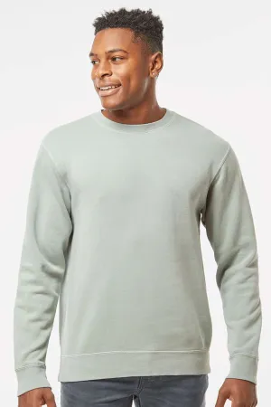 Independent Trading Company Sweat-shirt à col rond teinté aux pigments pour hommes - Vert sauge