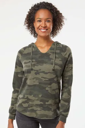 Veste à capuche indépendante pour femmes California Wave Wash - Camouflage vert forêt heather