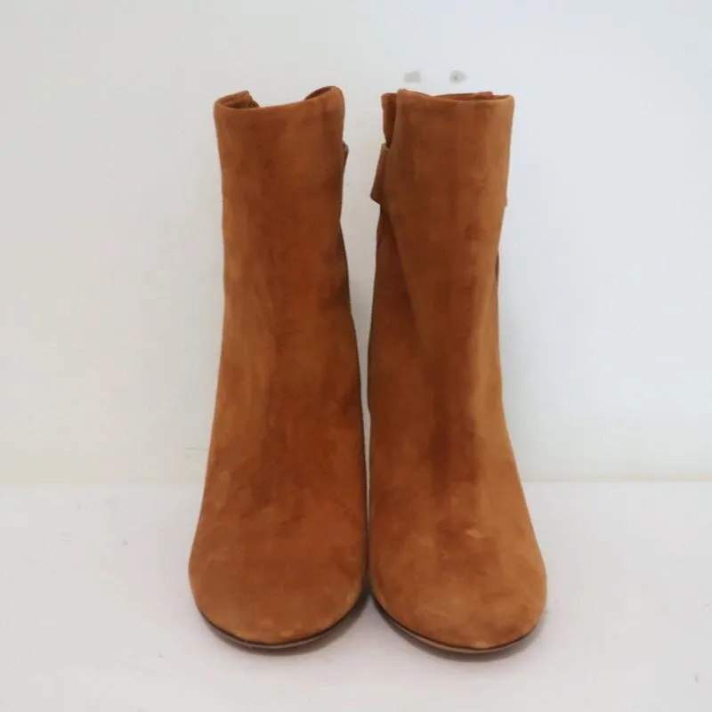 Bottes Isabel Marant cheville Lystal en daim cognac Taille 37 Talon haut NEUF