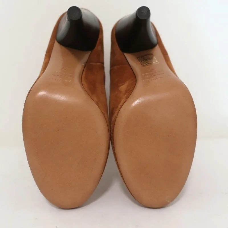 Bottes Isabel Marant cheville Lystal en daim cognac Taille 37 Talon haut NEUF