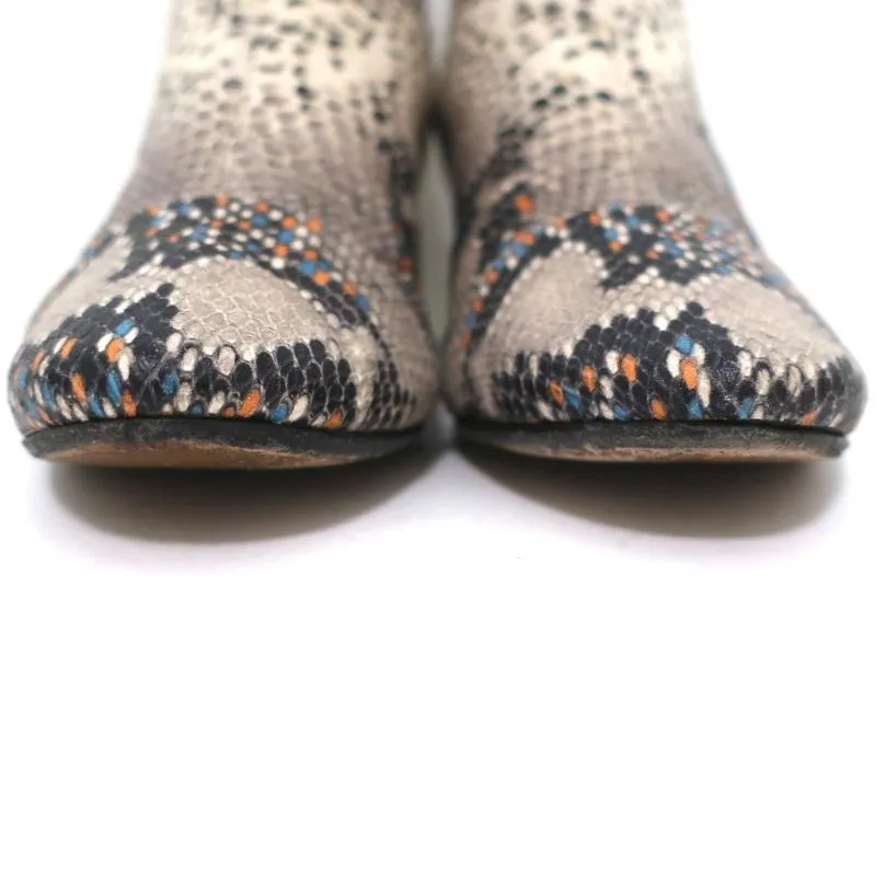 Bottes Chelsea Isabel Marant Danelya en cuir imprimé serpent crème taille 39