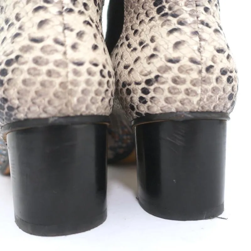 Bottes Chelsea Isabel Marant Danelya en cuir imprimé serpent crème taille 39