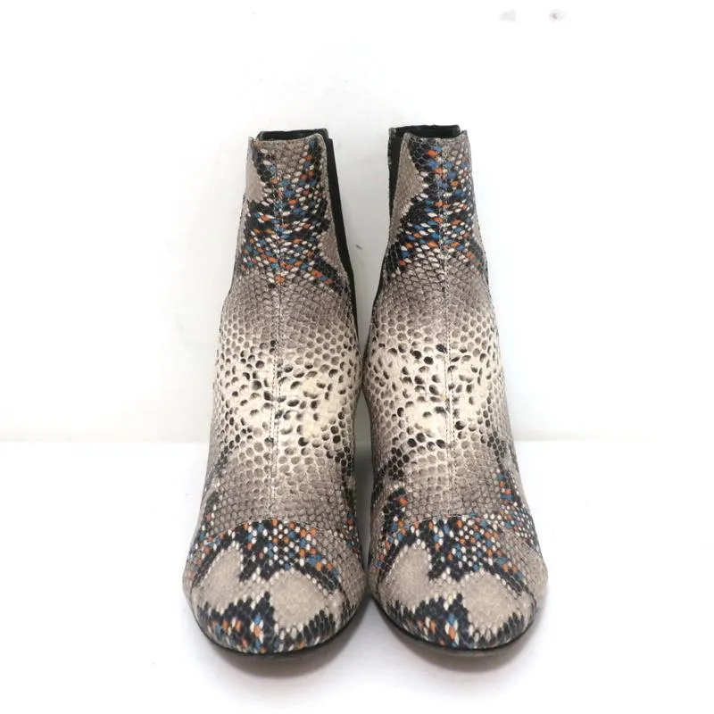 Bottes Chelsea Isabel Marant Danelya en cuir imprimé serpent crème taille 39
