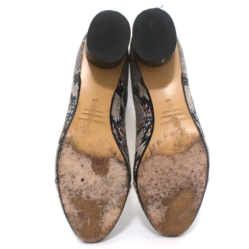 Bottes Chelsea Isabel Marant Danelya en cuir imprimé serpent crème taille 39