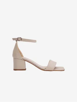 Iva Vegan Cuir à Talon Bas | Beige