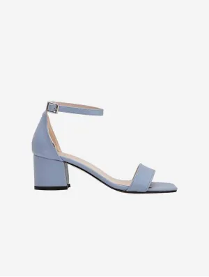 Iva Vegan Cuir à Talon Bas | Bleu Clair