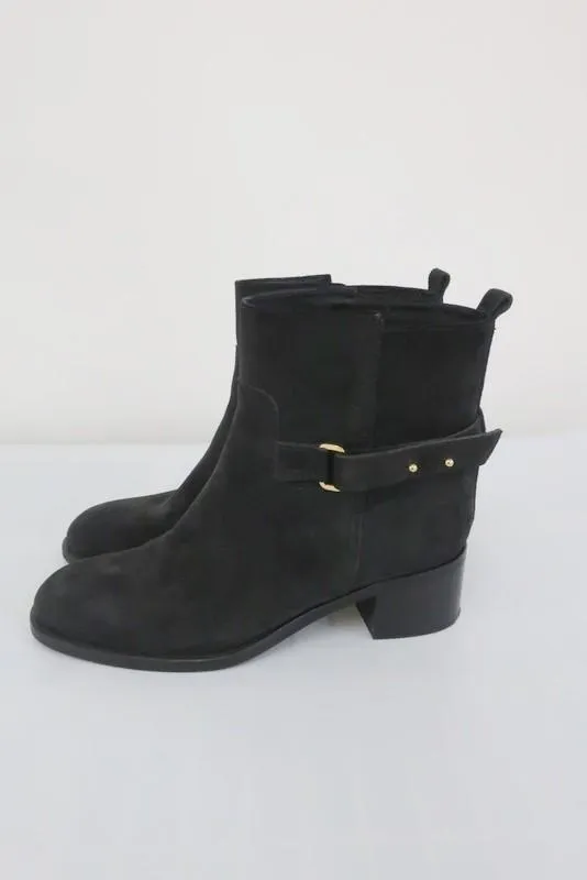 Bottes cheville Parker J.Crew en daim noir Taille 8.5 Modèle 03003