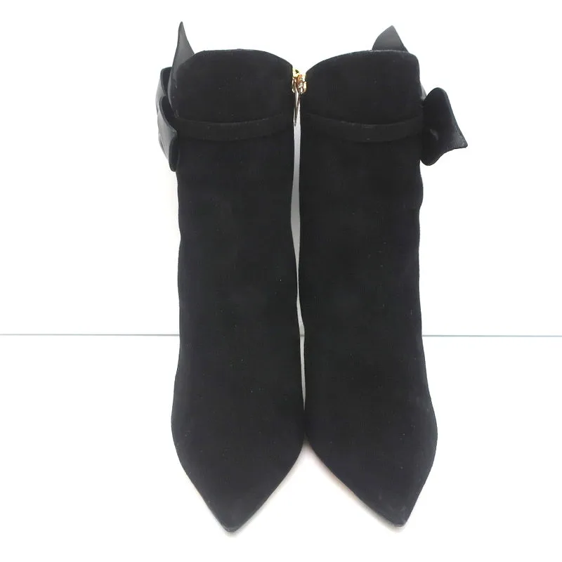 Bottes Jimmy Choo Kassidy à lacets en daim noir taille 39 à bout pointu et talon haut