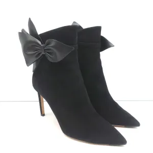 Bottes Jimmy Choo Kassidy à lacets en daim noir taille 39 à bout pointu et talon haut
