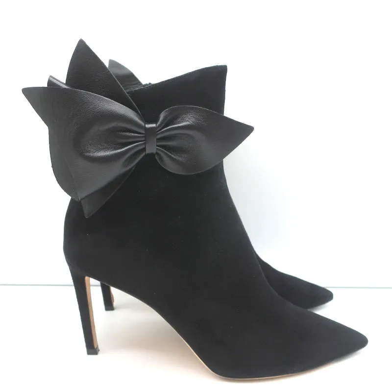 Bottes Jimmy Choo Kassidy à lacets en daim noir taille 39 à bout pointu et talon haut