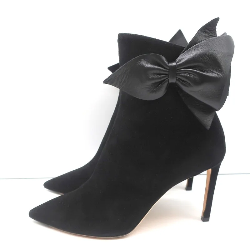 Bottes Jimmy Choo Kassidy à lacets en daim noir taille 39 à bout pointu et talon haut
