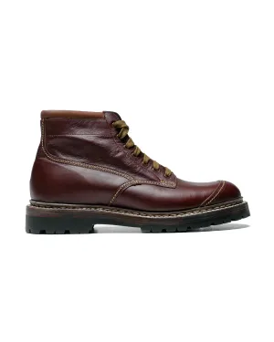 John Lofgren Bootmaker Bottes de Randonnée Montagna en Cuir de Cheval Shinki Hikaku Bordeaux Foncé