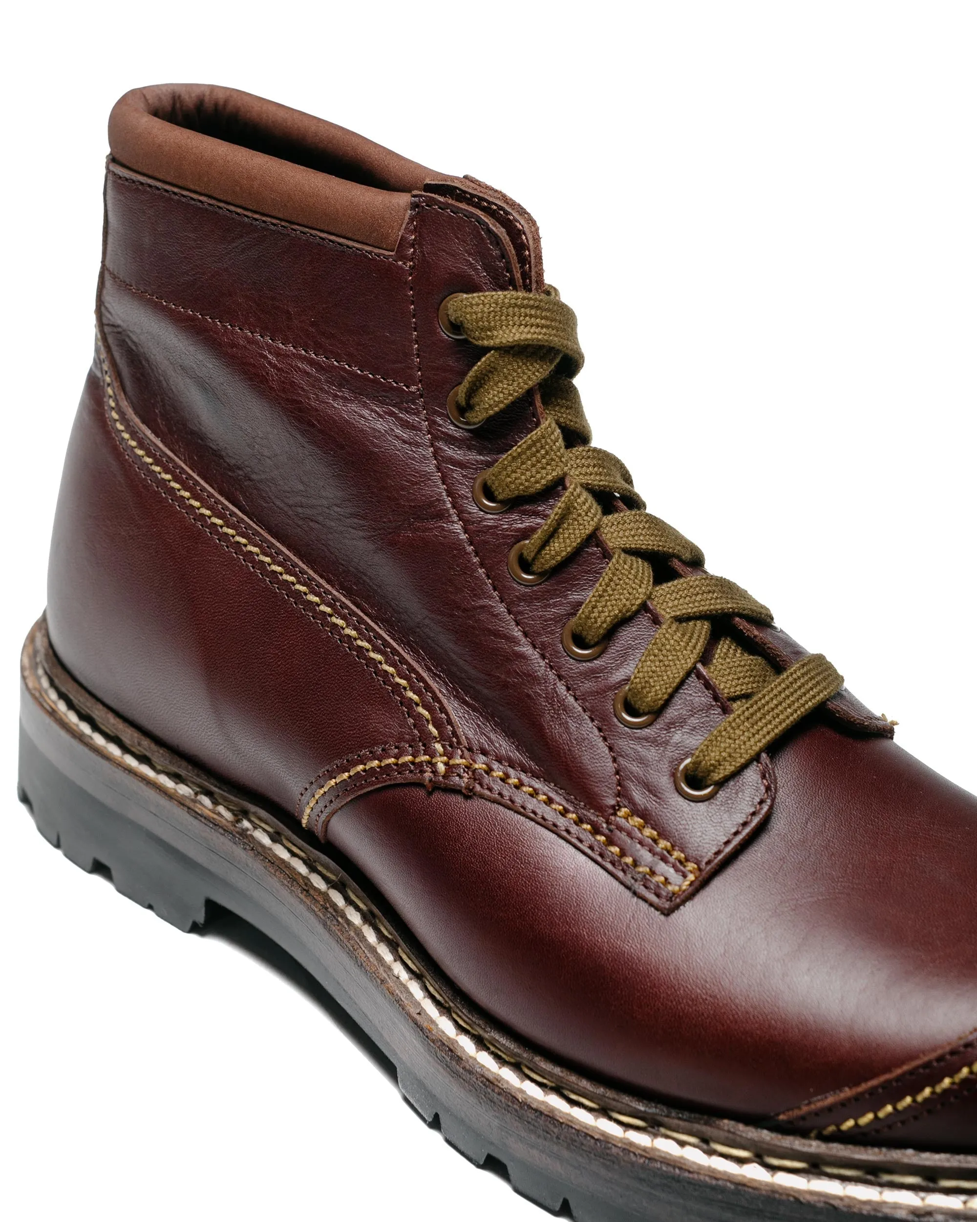 John Lofgren Bootmaker Bottes de Randonnée Montagna en Cuir de Cheval Shinki Hikaku Bordeaux Foncé