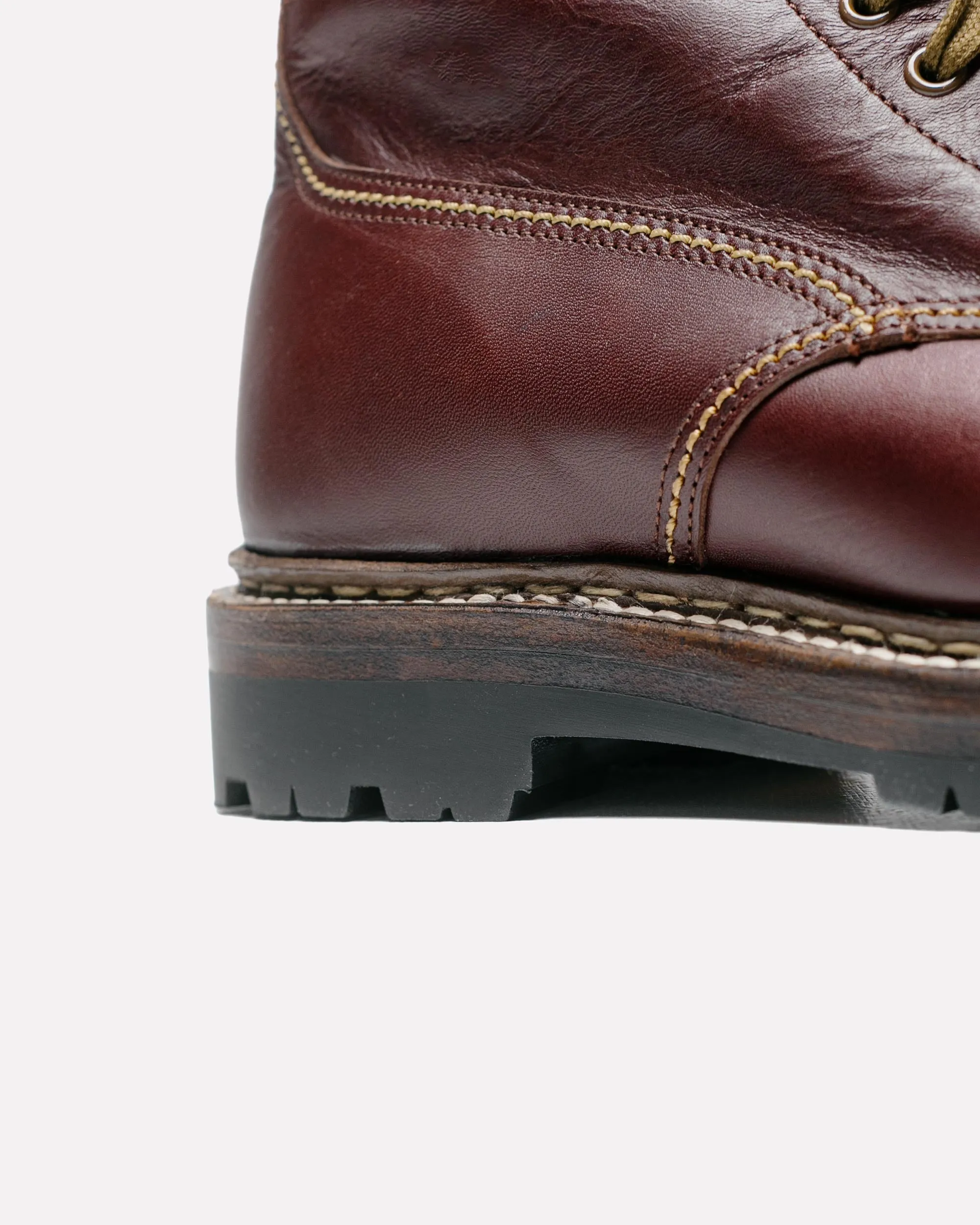 John Lofgren Bootmaker Bottes de Randonnée Montagna en Cuir de Cheval Shinki Hikaku Bordeaux Foncé
