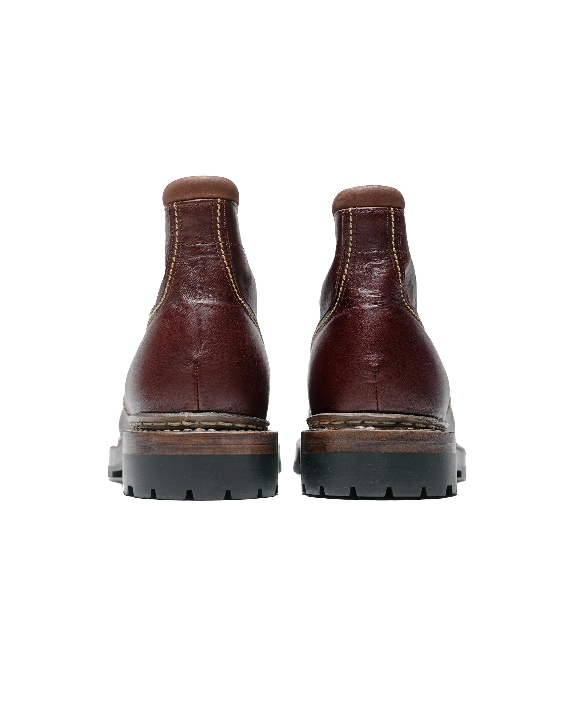 John Lofgren Bootmaker Bottes de Randonnée Montagna en Cuir de Cheval Shinki Hikaku Bordeaux Foncé