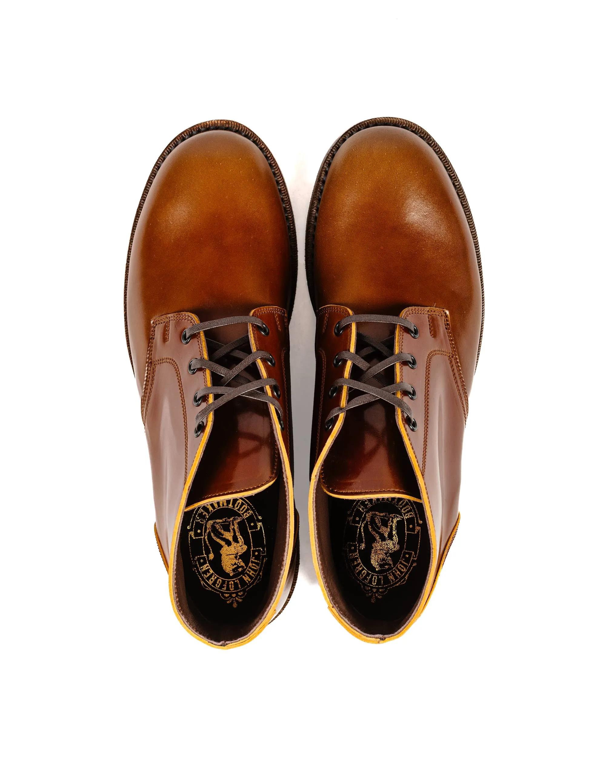 John Lofgren Bootmaker Les Bottes Chukka Inébranlables en Shell Cordovan Cognac Shinki Hikaku
