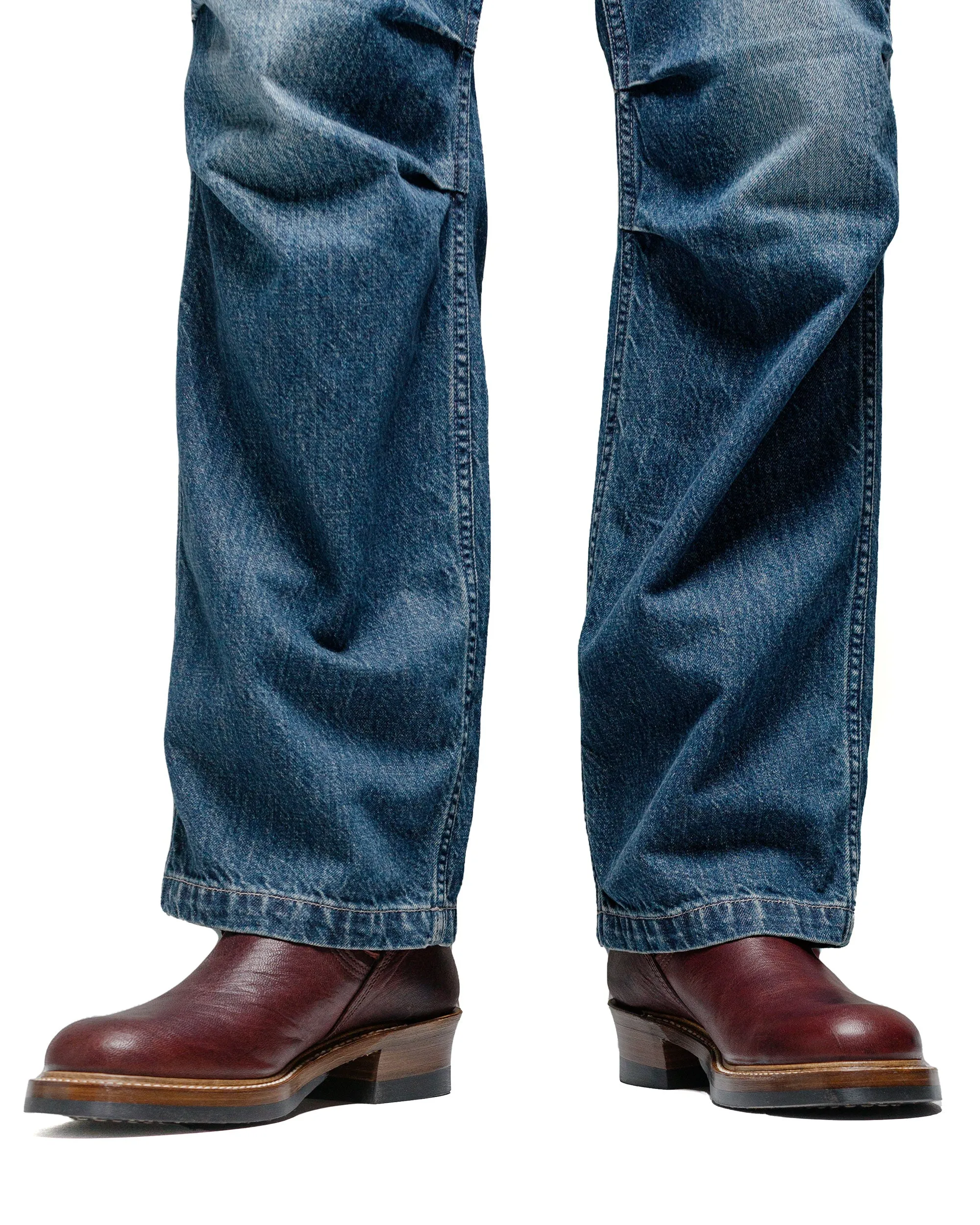 John Lofgren Bootmaker Bottes d'Ingénieur Wabash en Peau de Cerf Ezo Shika Bourgogne Brûlé