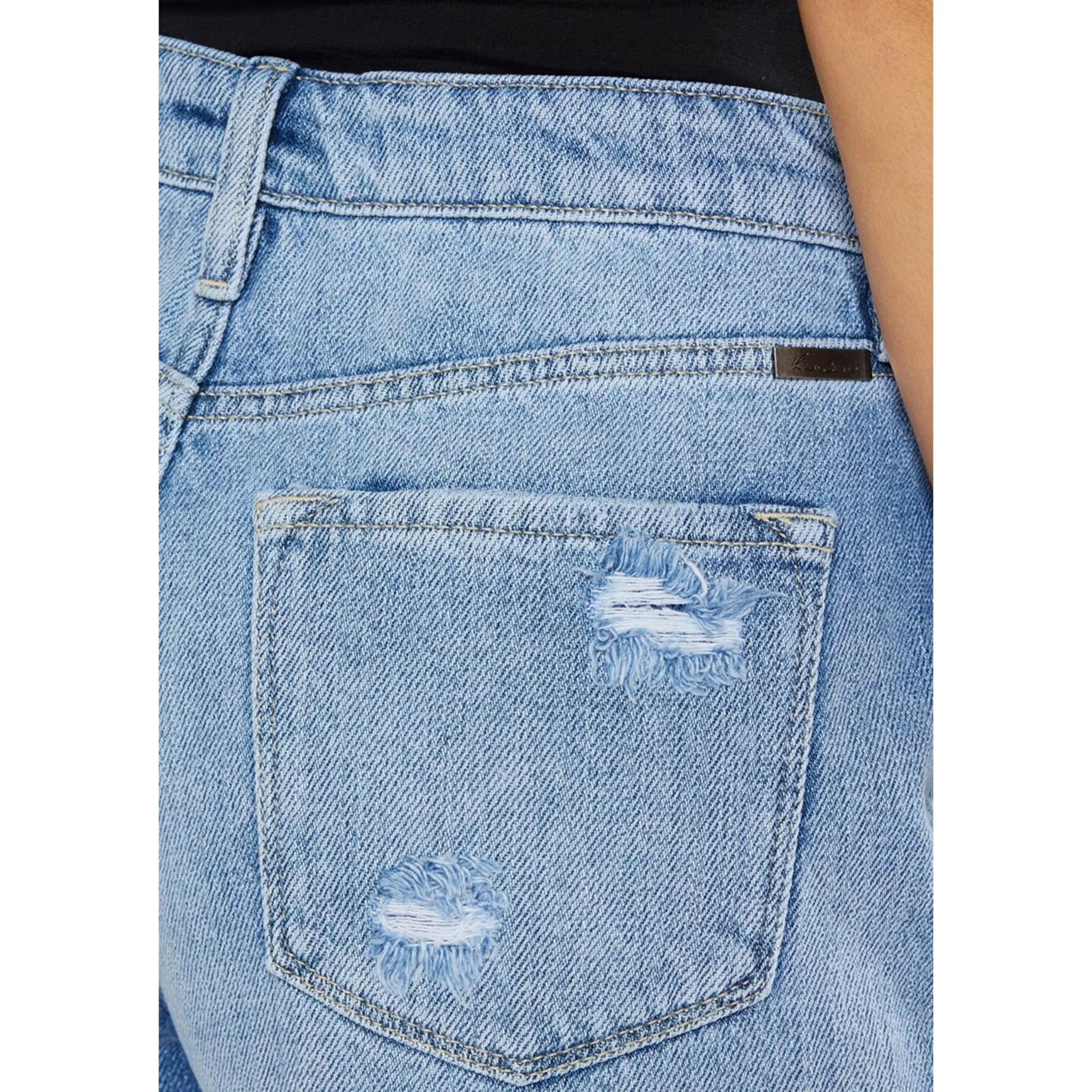 Short déchiré à taille haute pour femme KanCan