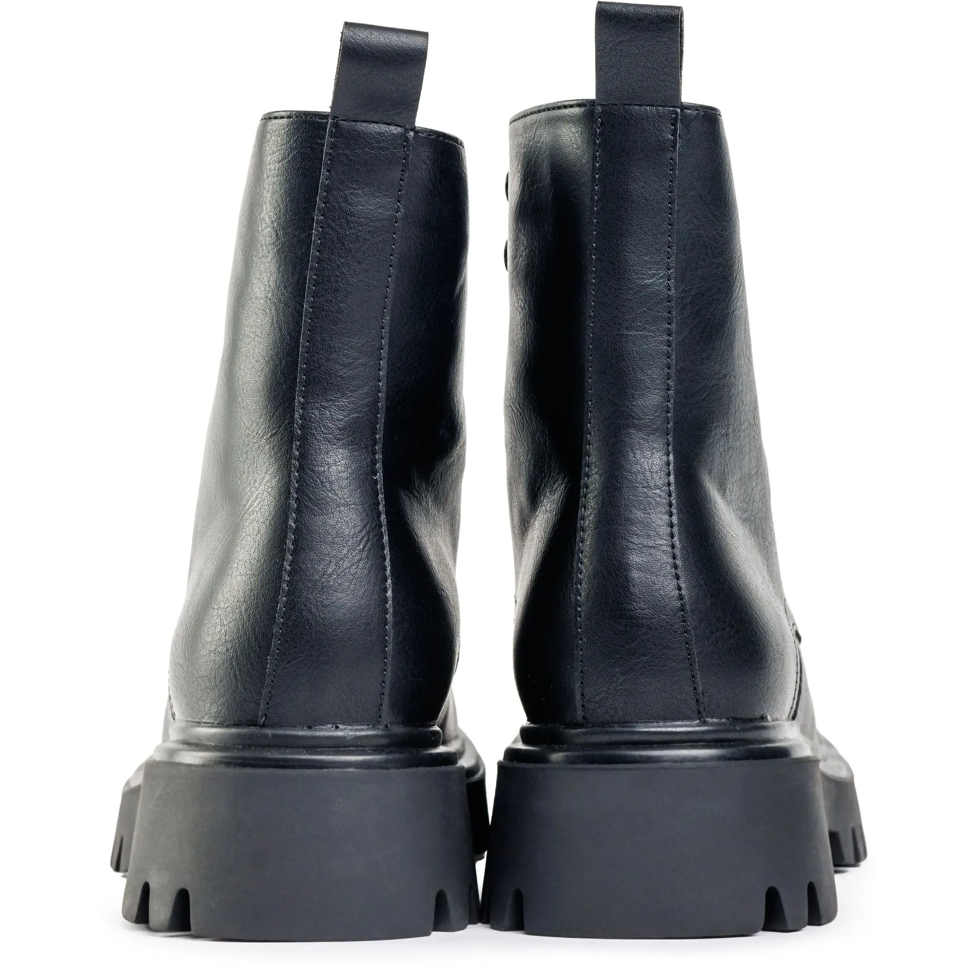 Bottes lacées en simili cuir vegan pour femmes Kanzi | Noir