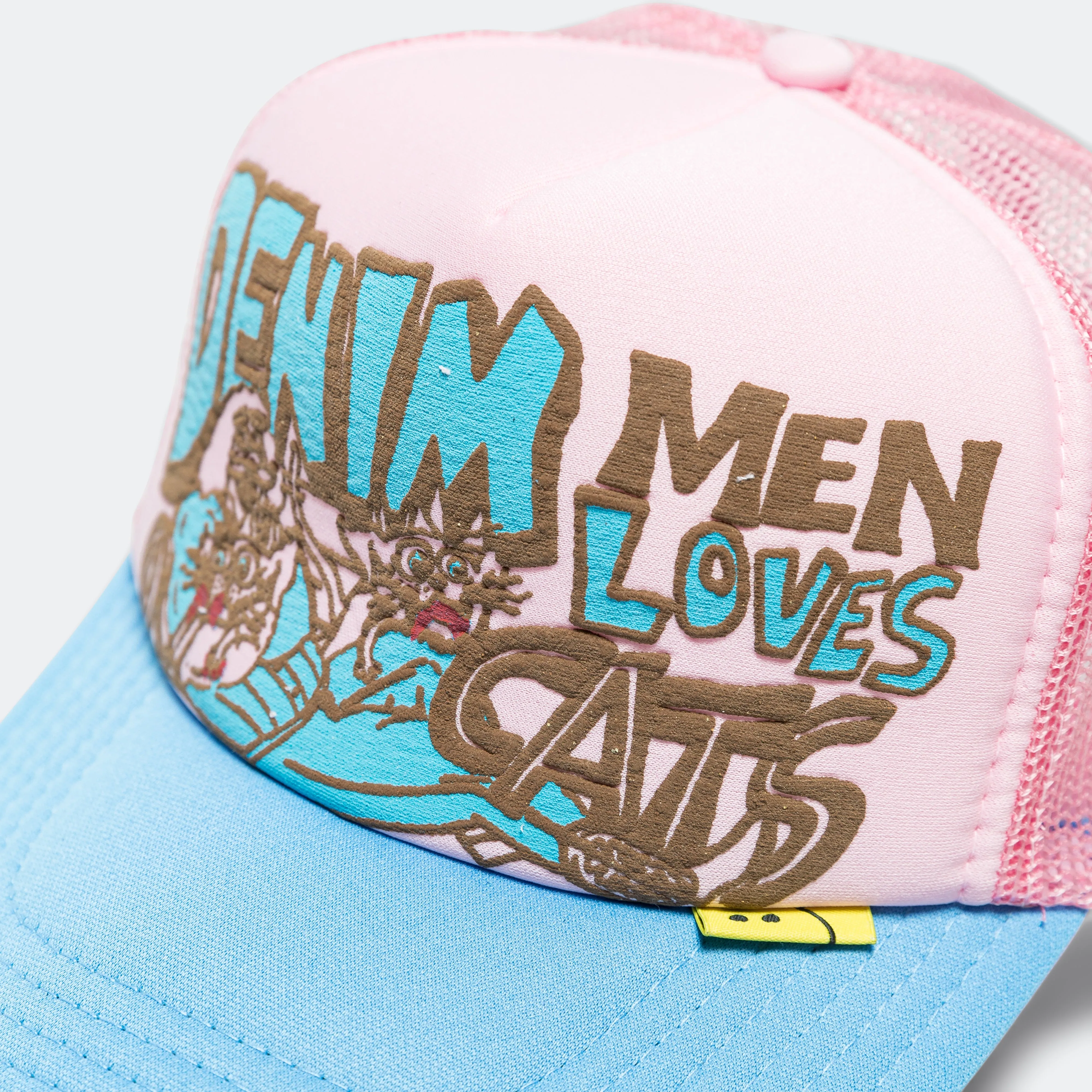 Casquette trucker Kapital Clothing DENIM HOMME AMOUR CHATS - Rose/Sax