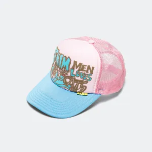 Casquette trucker Kapital Clothing DENIM HOMME AMOUR CHATS - Rose/Sax