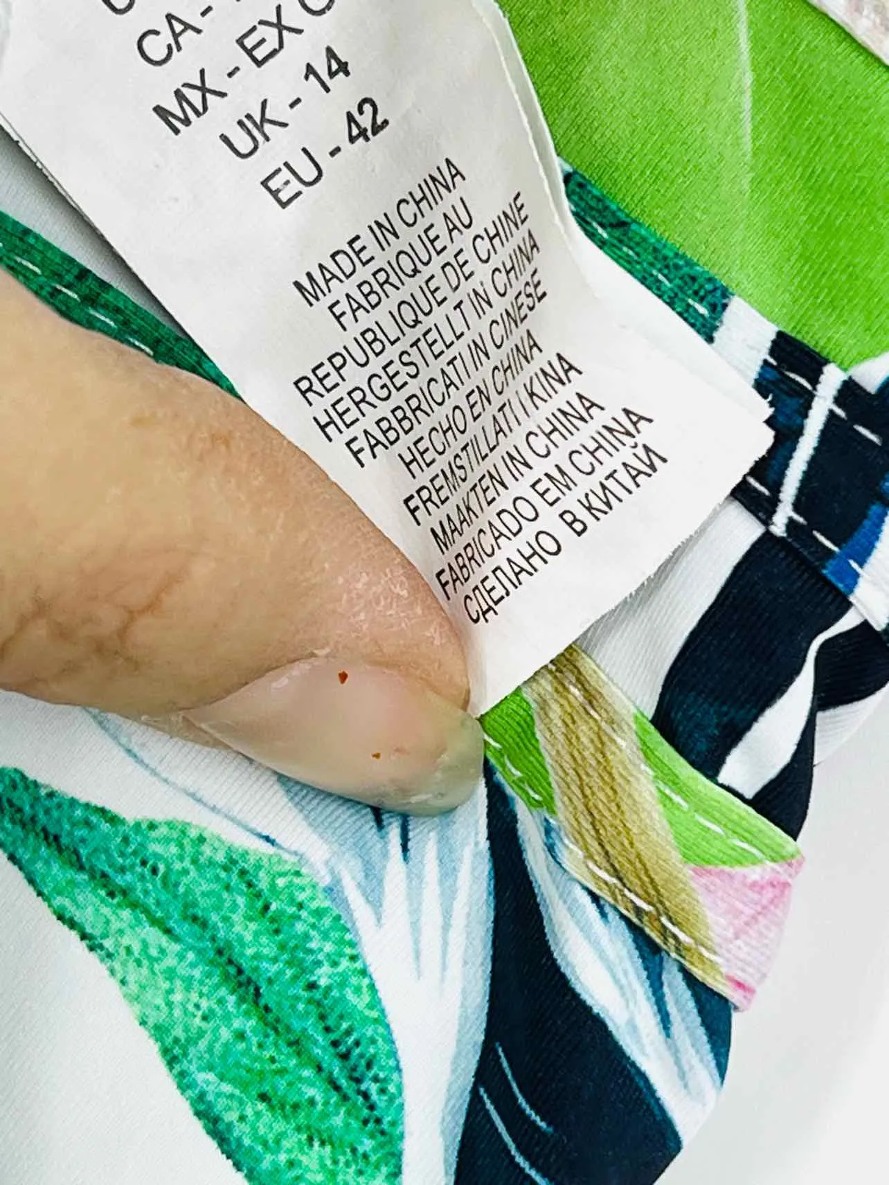La Blanca Taille 10 Blanc/Multicolore Maillot de Bain Tropical à Lacets Croisés