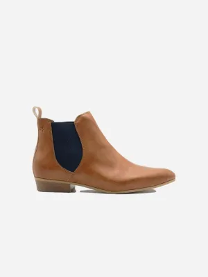 Bottes chevilles vegan en similicuir raisin Laika Femme | Camel